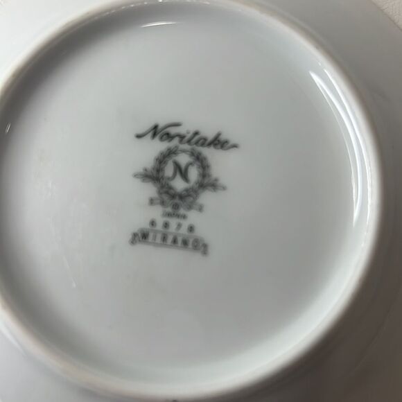 Noritake Bowl Dessert Ice Cream Dish White Gray Silver 5 1/4 Round Mirano Japan - Picture 5 of 6